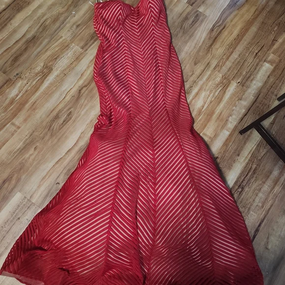 La Femme Red Mermaid Prom Gown #22744